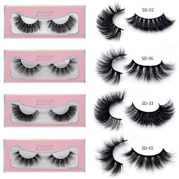 

3d faux mink eyelashes hand made cilios long lasting volume lashes extension false eyelashes with pink paper box