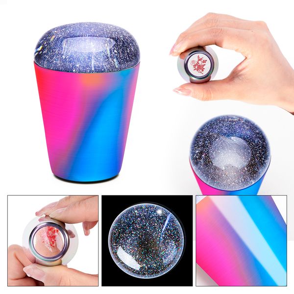 

ladymisty nail art templates clear jelly nail head silicone art stamper with scraper stamping kit with transparent cap