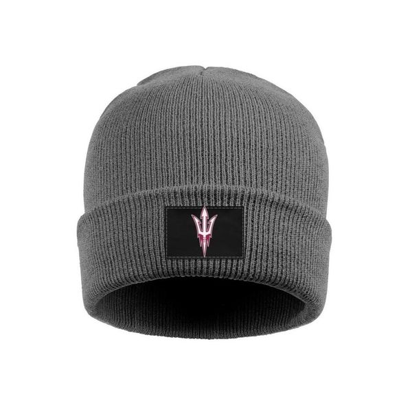 

fashion arizona state sun devils football white slouch watch beanie hat vintage hats football wordmark marble print usa flag black flag, Blue;gray