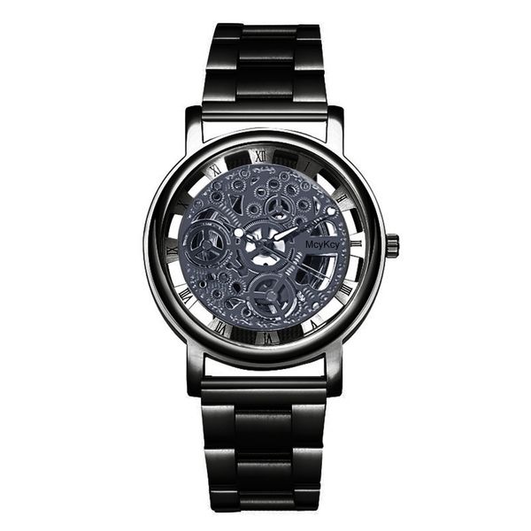 

quartz wristwatches men watches luxury fashion alloy watch men mechanical automatic stainless steel dial casual watch erkek saat, Slivery;brown