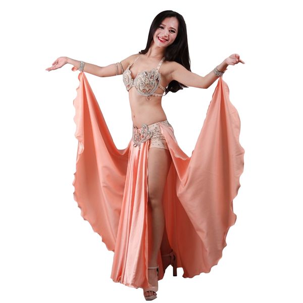 

2019 new performance dancewear bellydance clothes outfit c/d cup maxi skirt professional women egyptian belly dance costume set, Black;red