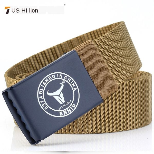 

tushi all-match canvas student canvas belt men's leisure large size trousers belt fashionable automatic buckle, Black;brown