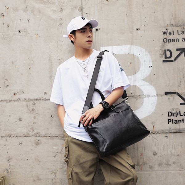 

computer one shoulder oblique body document korean version of business leather handbag man trend versatile new casual simple