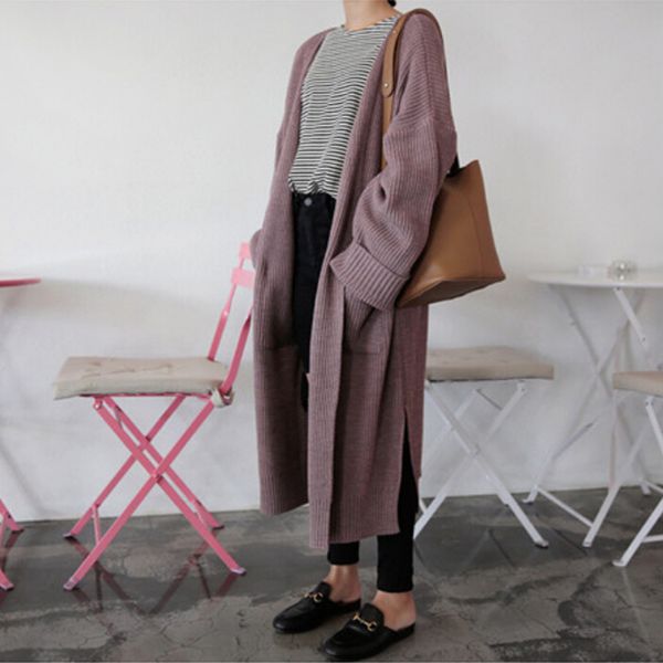 

winter sweater women cardigan long sleeve girls simple autumn female elegant knitted outerwear sweater warm plus size, White
