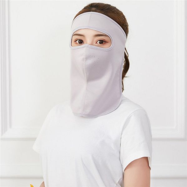 

women cycling face mask summer anti uv riding breathable ice silk full face mouth cover uv protection breathable neck guard, Black