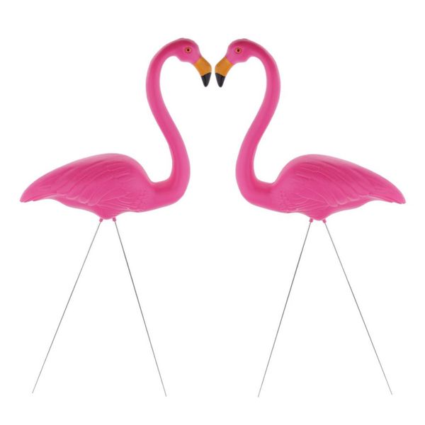 

pack of 2, large pink flamingo yard ornament, flamingo lawn ornaments, flamingo garden yard stakes
