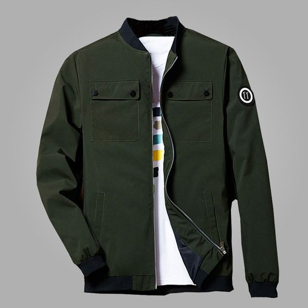 

autumn spring bomber jacket men casual slim fit pilot coat male fashion men clothes army green jacket overcoats plus size 4xl, Black;brown