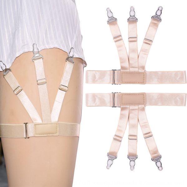 

men's anti-wrinkle anti-slip clip shirt shirt nylon garter skin color, Black;white