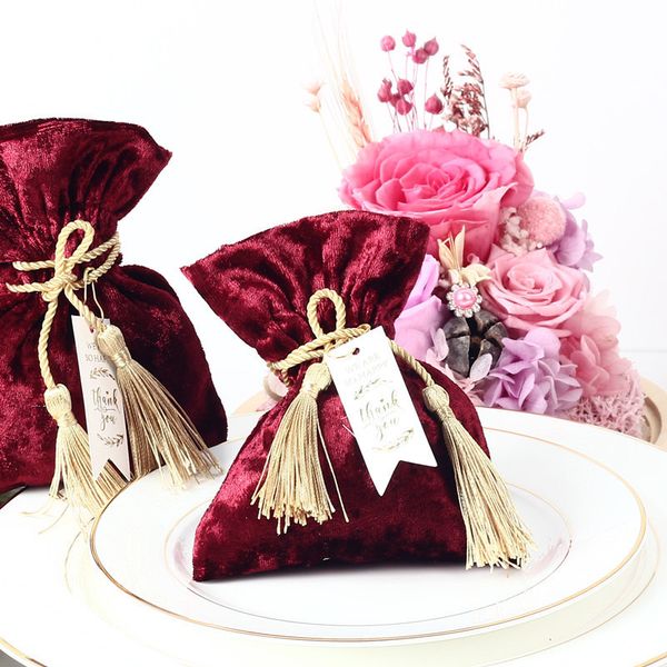 

10pcs candy gift bags wedding velvet bag party favor pouch decor gifts