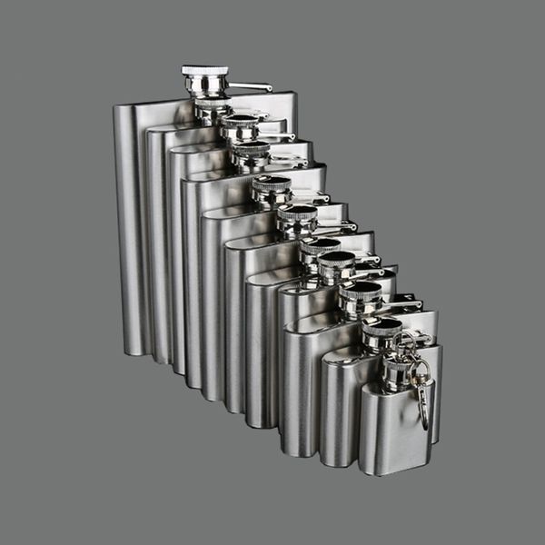 

1oz to 18oz stainless steel hip flask 5oz 6oz 7oz 8oz 9oz 10oz portable outdoor flagon whisky stoup wine pot alcohol bottles