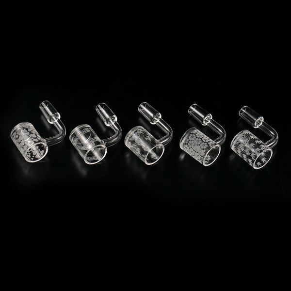 Raucherzubehör Quarz-Banger-Nagel, 100 % Glas-Banger mit bedruckten 14-mm-Domeless-Nägeln, männliche Abschlüsse für Tabak-Bubbler-Dab-Rig