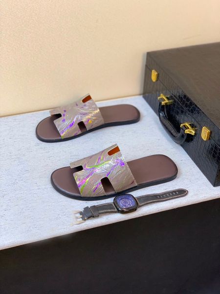 

к 2020 году новые кожаные ч тапочки натуральная кожа комбинированная подошва туфель hy004372 с оригинальной коробка размер 38-45, Blue;gray