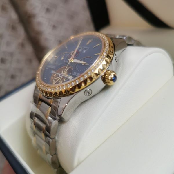 

дизайнер carnival часы мужские роскошные автоматические механические часы мужчины бизнес моды потребности часы извилистые бутик продукты 10м, Slivery;brown