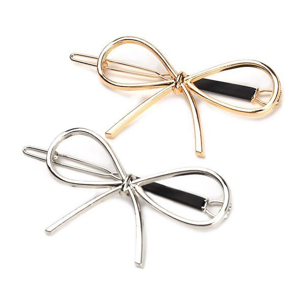 

2019 new vintage hairpins metal bow knot hair barrettes girls women hair accessories hairgrips brand holder clip 1pcs