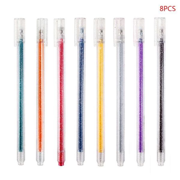 

8pcs kawaii flash gel pen neutral marker student writing tool stationery