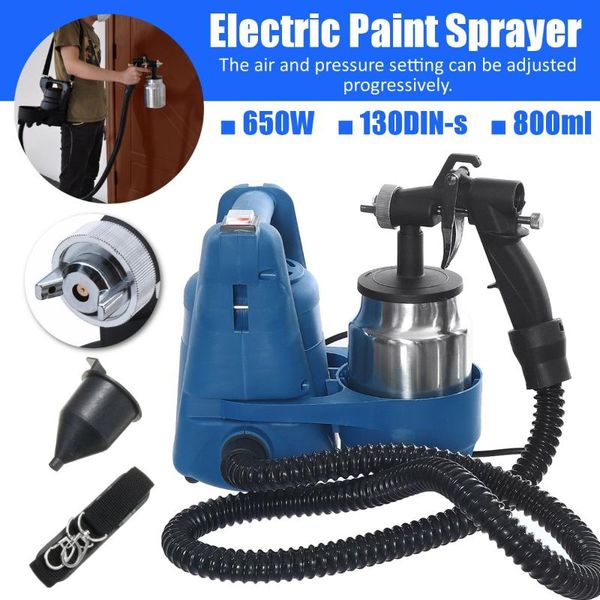 

electric spray guns paint sprayer 650w 110v adjustable zoom high pressure guns spray airbrush 800ml tank kit home power tools