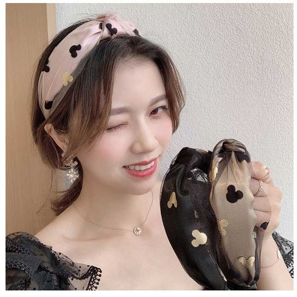 

2020 cute mesh cross knotted headband- hair hoops wide stripe headband solid color with gold sides cross knot hair band with cloth wrapped, Silver