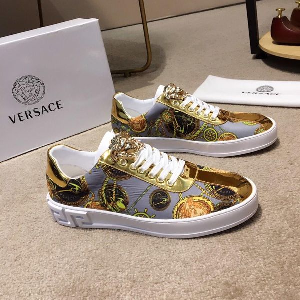 

2019 new gold men's casual shoes, fashion men's sports shoes, high-end men's running shoes, original box packaging fast deliv