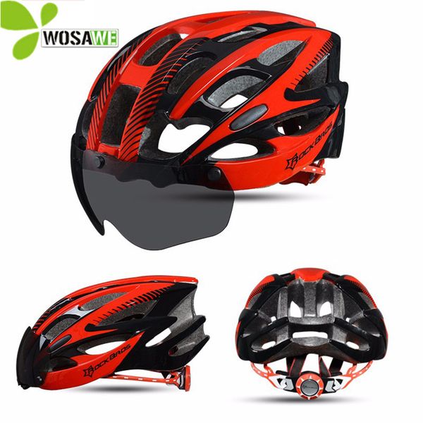 

rockbros men women cycling bike bicycle helmets with glasses breathable 28 vent eps mtb riding cycle head protection safety caps
