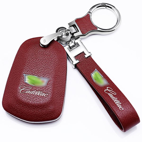 

remote car key case cover leather for xt5/ats/ct6/xts/srx/ats-l/xls smart keyfob protection cover shell car key bag