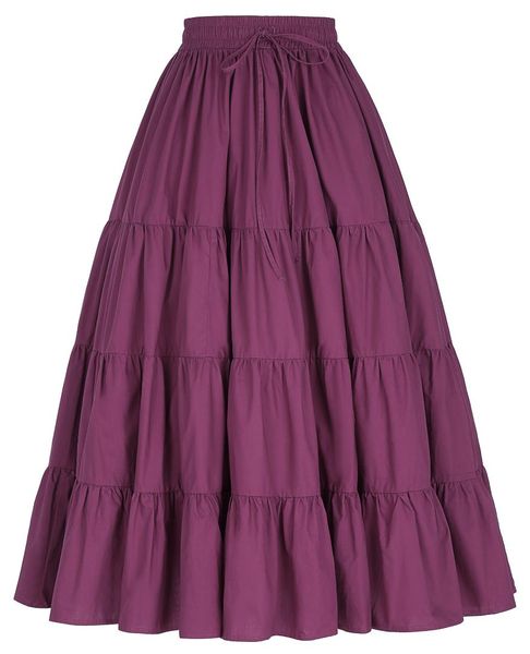 

vintage wear skirt long maxi skirt beach wear hippy gypsy fashion dress #yl, Black