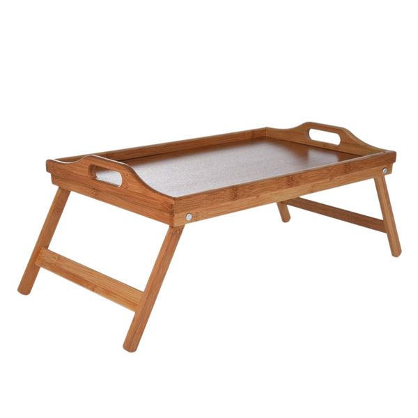 

natural bamboo breakfast serving tray with handle serving breakfast in bed or use as a tv table foldable bed table lapdesk