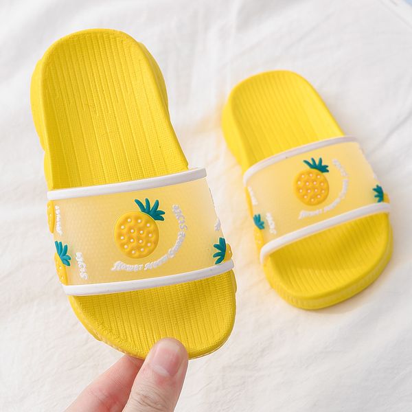 

kids slippers summer shoes childrens strawberry peach home indoor soft bottom non-slip parent-child sandals slides, Black;grey