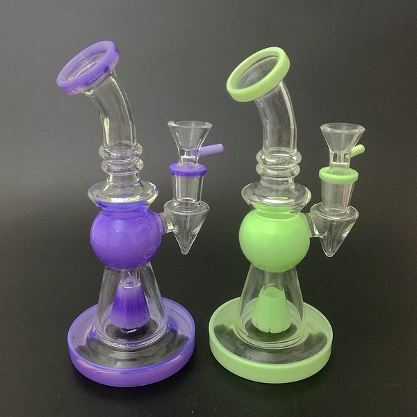 Pirâmide Design de vidro heady bongs bocal de pescoço curto mini plataformas petrolíferas com chuveiro perc água de vidro bongs waterpipes xl275