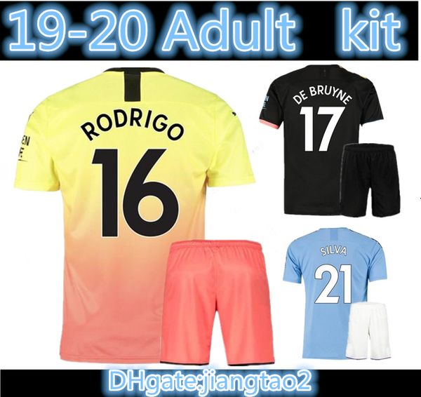 

kit 19 20 soccer jersey 2019 2020 city jesus de bruyne kun aguero football shirt camiseta mendy walker silva man manchester, Black