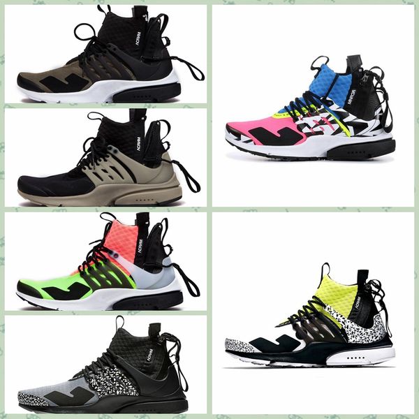 

npsthf arrival acronym lab presto mid running shoes men women racer pink yellow grey lava prestos shoe sport trainers sneakers
