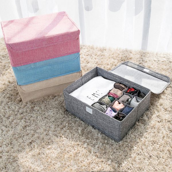 

bra underwear storage box washable with cover linen folding cases necktie socks underwear clothing organizer container bra box