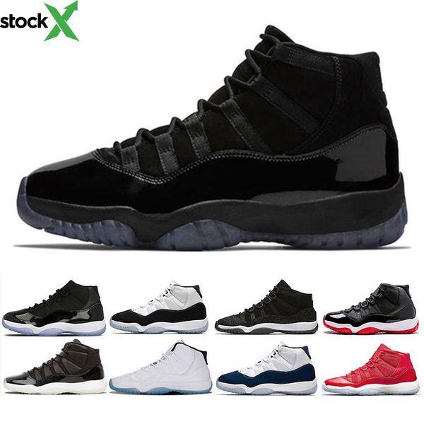 

mens prom night 11s basketball shoes bred concord space jam win like 96 gamma blue 11 women sports sneaker trainers shoes, Black