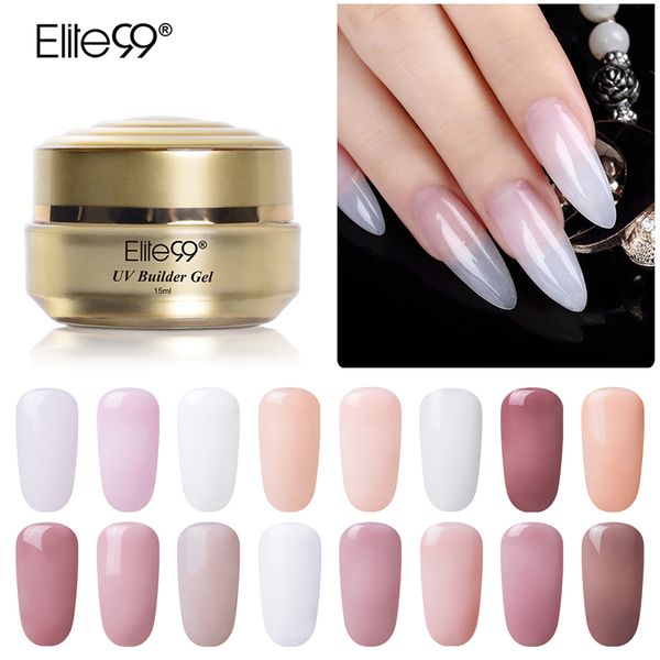 

elite99 15ml poly gel clear uv builder gel varnish nail polish quick building for nails extension nail art crystal polygel, Red;pink