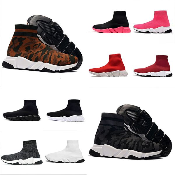 

2020 vintage designer sock shoes for men women fashion sneakers triple black white glitter blue pink speed mens trainer runner platform boot