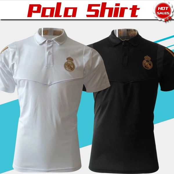 

2019 polo real madrid white soccer jerseys 19/20 men sport wear black football uniforms sport shirts size s-xl, Black;yellow