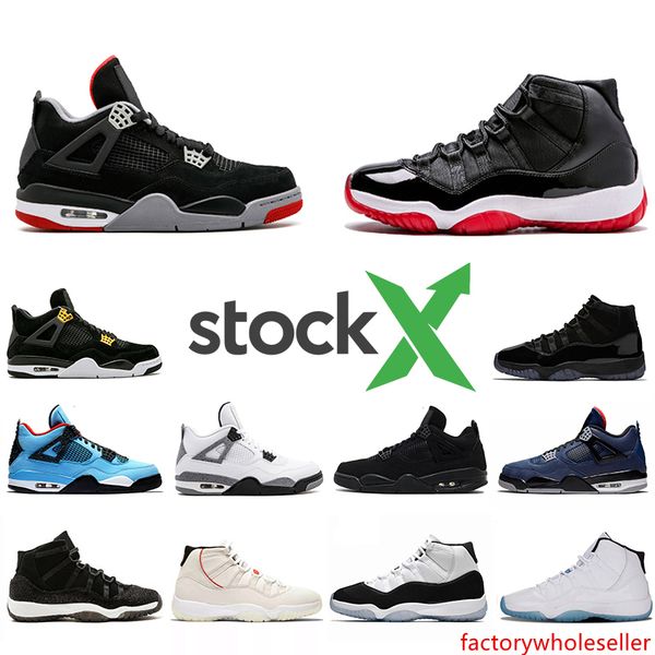 

stock x 11 bred 2019 mens basketball shoes metallic silver wmns 11s loyal blue 4s what the 4 men women sports sneakers 36-47