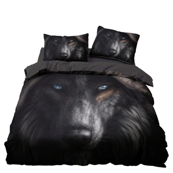 

biue eye wolf bedding set bedroom decor doona quilt cover black background hypoallergenic 1pc duvet cover with pillowcase