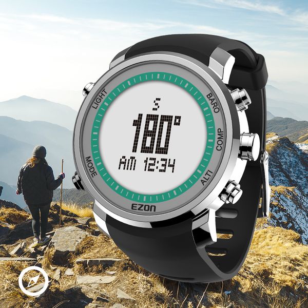 

digital outdoor sport watch men watch hours altimeter barometer thermometer for hiking 50 meters waterproof cj191213, Slivery;brown
