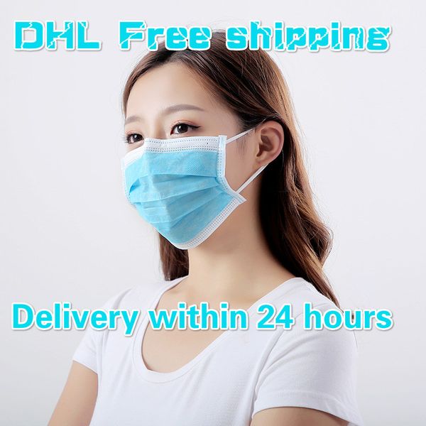 

dhl in stock dust-proof masks with elastic earrings 3 layers disposable anti dust mouth protective face masks