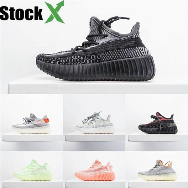 

kanye west infant v2 runners true form static triple black clay hyperspace kids running shoes children toddler trainers boy girl sneakers#90