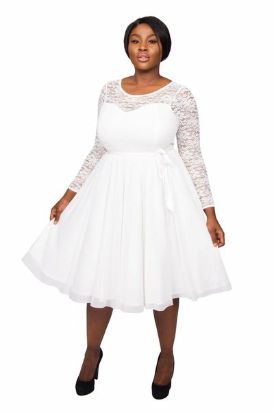 

створки современные с длинным рукавом белый шифон 2019 чай длина совок бохо плюс размер свадебные платья кружева линии свадьбы формальные ко, White