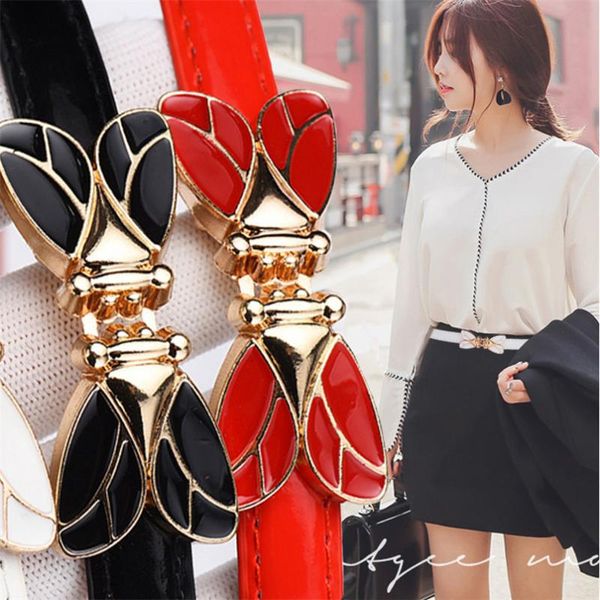

luxury female slim belts bowknot pu leather waist cealing waistband cinto feminino designer women straps match for skirt dress, Black;brown