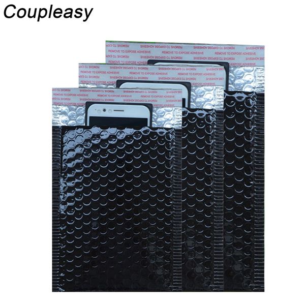 

10pcs/lot bright black shipping envelopes with bubble self seal shipping bags mailer wet look thicken mail packaging bags