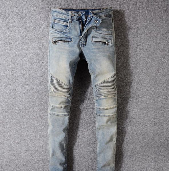

мђжкие дизайнеѬкие джин вело-голђбой high street fashion brand джинове бѬки Ѭей, Blue