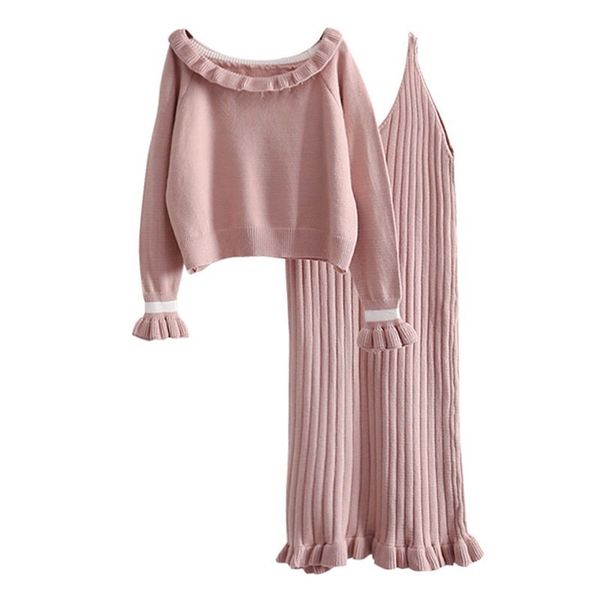 

sweater winter fashion suit the korean version of autumn woman two paper dress 2018 new pattern long net red wool skirt, Gray