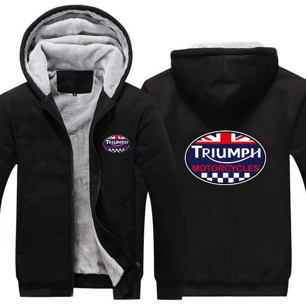 

dropshipping great britain motorcycle mens zipper hoodie fleece thicken motorcycle jacket sweatshirt coat, Black