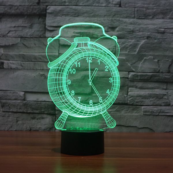 

modern clock shape table lamp christmas decoration gift 3d lamp colorful led night light northern europe acrylic clock touch night lamp
