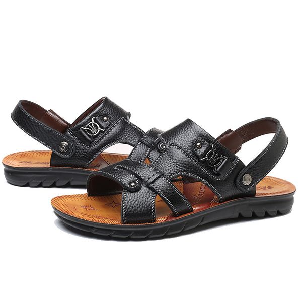 

aecbuy leather sandals men summer gladiator sandals for men mens summer sandal nlxta4, Black