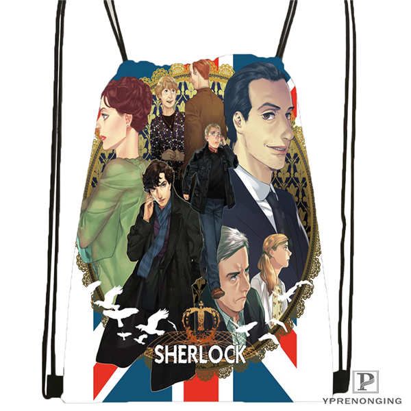 

custom sherlock-the-abominable-@01-drawstring backpack bag cute daypack kids satchel (black back) 31x40cm#180611-03-109