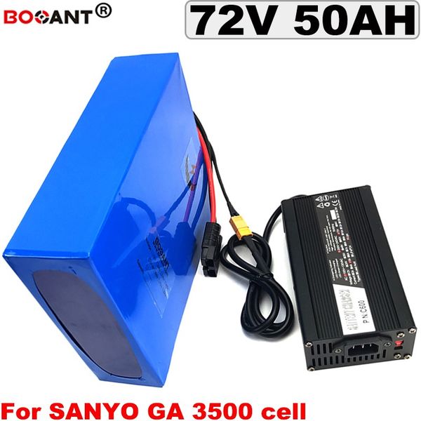 

high capacity 72v 50ah 60ah 70ah electric scooter battery for sanyo ga 18650 cell 72v e-bike lithium battery 5000w 7000w 9000w